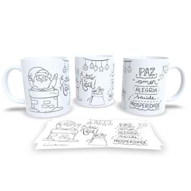 Imagem de Canecas de Porcelana Branca Personalizadas Papai Noel 7 (Mod.134)