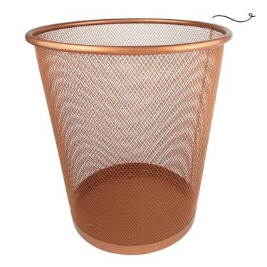 Imagem de Lixeira para escritório quarto 10l black rose gold preto dourado - Mar