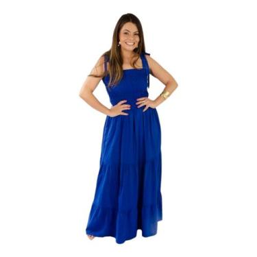 Imagem de Vestido Longo Lastex  Alça Festa Aniversário Casamento Praia - Dineia 