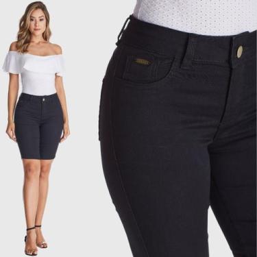 Imagem de Bermuda Jeans Zuren Ciclista Preta - Zuren Jeans, 42