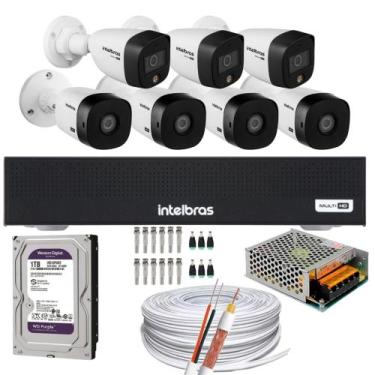 Imagem de Kit 7 Câmeras Intelbras 3 cam Full Color 4 cam 1220b Full Hd Dvr Mhdx 