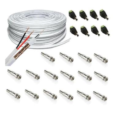Imagem de Kit Instalação 8 Câmeras De Segurança Cabo Cftv E Conectores - Speed