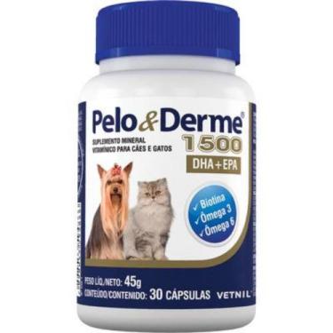 Imagem de Suplemento Pelo E Derme 1500Mg 30cps Cães E Gatos - Vetnil