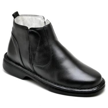 Imagem de Bota Masculina Couro Casual Leve Zíper Dia a Dia Conforto - Ranster, 4