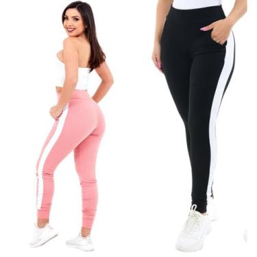 Imagem de Kit 2 Calça Feminina Jogger com Listra na Lateral em Crepe - Momentos 