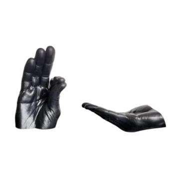 Imagem de Wswqop Estátuas Decorativas de Mão, Suporte de Incenso, Esculturas de Mesa, Ornamento de Mesa para Quarto, Escritório, Decoração de Casa, Preto, Tamanho real