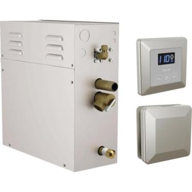 Imagem de Delta Torneira SimpleSteam 7,5 kW Kit de sistema de vapor de níquel escovado, inclui gerador de sistema de vapor de 7,5 kW, controle de sistema digital quadrado, cabeça de vapor quadrada, Lumicoat