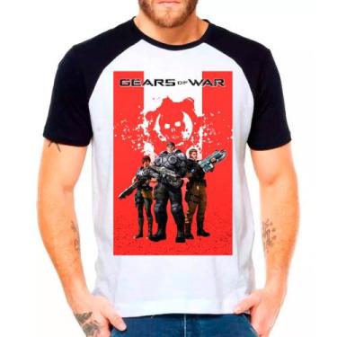 Imagem de Camiseta Masculina Raglan Branca God of War - DESIGN CAMISETAS, Preto,