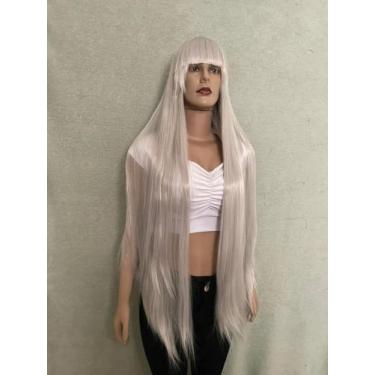 Imagem de Peruca Wig Cinza Platinada Lisa 1 Metro Premium - juperucas