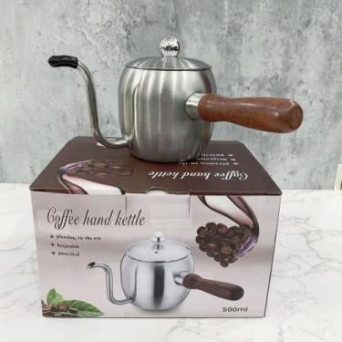 Imagem de Chaleira Inox Escovado 500ml Bico Fino Chá Café - raleo