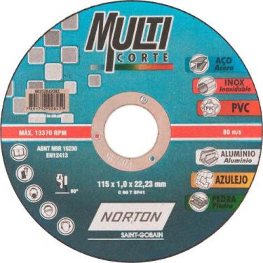Imagem de Kit 3 disco multi corte material fino 115,0x1,0x22,23 pvc aluminio azu