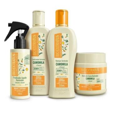 Imagem de Kit Shampoo Condicionador Banho de Creme Finalizador Bio Extratus Camo