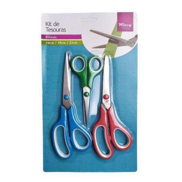 Imagem de Kit de Tesouras 03 unid. 14cm,19cm e 21cm - WINCY