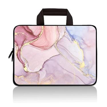 Imagem de HAPLIVES Bolsa de transporte universal para tablet infantil de 7 ~ 9 polegadas portátil neoprene com zíper, serve para iPad Mini 5 4 3 2 1, Galaxy Tab A 8.0 (aquarela abstrata)