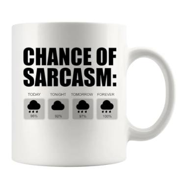Imagem de Chance of Sarcasm Presentes sarcásticos para chefe empregador colega de trabalho mãe namorada esposa para marido namorado filho filha empregado caneca de café cerâmica 325 ml branco
