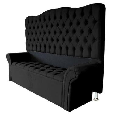 Imagem de Jogo Recamier Baú + Cabeceira Agnes Para Cama Box Casal Queen 158 Cm -