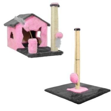 Imagem de Arranhador Para Gatos Com Sisal Poste G - Miupet , CINZA / PINK