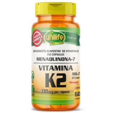 Imagem de Vitamina K2 Mk7 Menaquinona 500mg 60 Caps Vegano Unilife