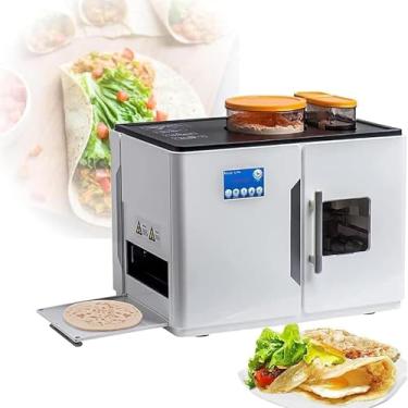 Imagem de Faça 8 peças de cada vez máquina de panqueca de mesa totalmente automática, máquina de pão pita plana com tela sensível ao toque, farinha/óleo/quantidade/grau de cozimento, início de um botão, 47 x 35