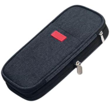 Imagem de Estojo Escolar Organizador Masculino Feminino Grande Capacidade Estojo Lapis Material Escolar (Preto)