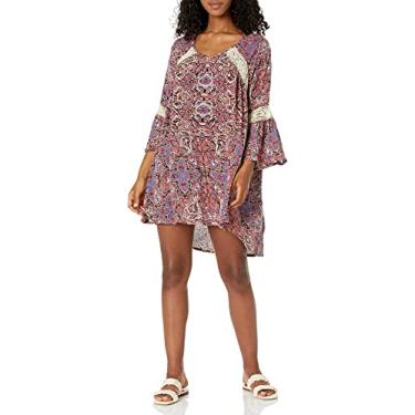 Imagem de Angie Vestido juvenil com inserções de crochê, Vermelho, M