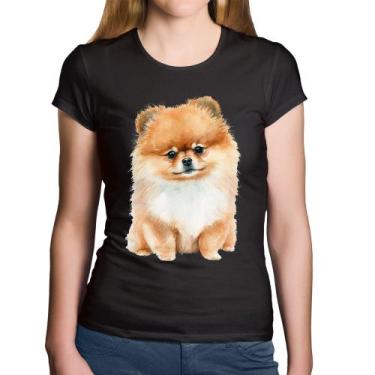 Imagem de Baby Look Algodão Cachorro Spitz Alemão Lulu da pomerânia - Foca na Mo