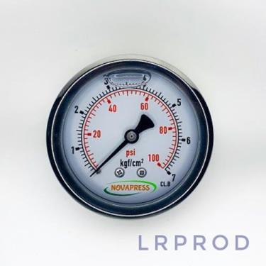 Imagem de Manômetro horizontal -diam.63mm (2. 1/2 ) com escala de 0-7 KGF/CM2 x 