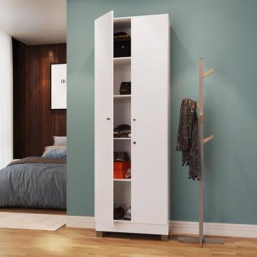 Imagem de Armário Multiuso com Duas Portas Branco Lilies Móveis - GenialFlex 
