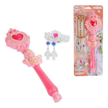 Imagem de Varinha Vara Mágica Luz Som Encantada Coroa Tiara Brincos - P&D, Varin