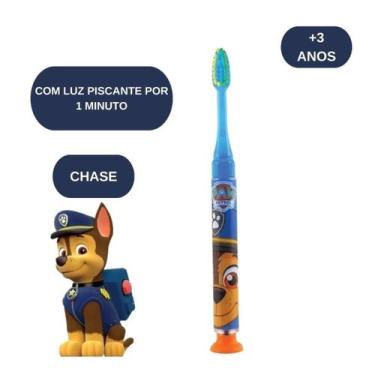 Imagem de Escova Infantil Patrulha Canina C/ Luz Pisca 60 Segundos Gum, Azul