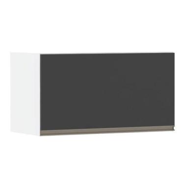 Imagem de Armário Basculante 70cm 1 Porta Branco Polar C/Preto - LUCIANE MÓVEIS