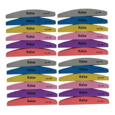 Imagem de Kit 50 Lixas Bumerangue Banana Polidoras Kaisa Atacado 100/180 Lixa