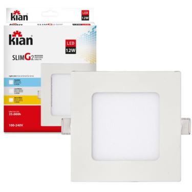 Imagem de Painel Luminária de Led Branco Frio Quadrado Embutir Teto 12W 6000K Ki