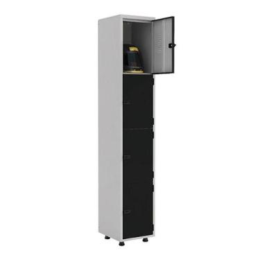 Imagem de Armário Roupeiro Aço 4 Portas Ea701 Preto - ELITE AÇO