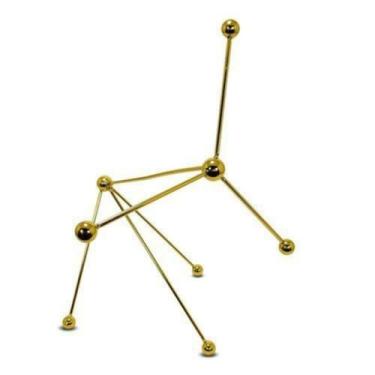 Imagem de Escultura Decorativa Moleculas Menor Dourado Impecavel Luxo - LUXdécor