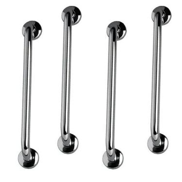 Imagem de Barra de Apoio Inox 60cm Kit 4 unidades Idoso Deficiente Cadeirante Su