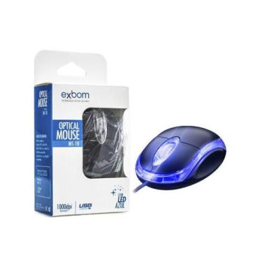 Imagem de Kit c/ 05 Mini Mouse Óptico USB 1000Dpi LED Exbom MS-10