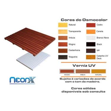 Imagem de Deck De Madeira Piscina Box Banheiro Capacho 117x78 cm Pintado NeonX, 