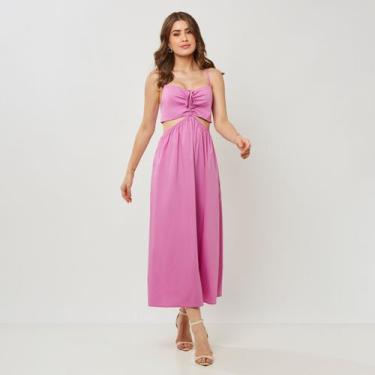 Imagem de Vestido Tricoline Longo Rosa Miss Joy 7501, Rosa, 36