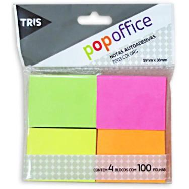 Imagem de Bloco de Recado Autoadesivo POP T003 4 Cores 50X40MM 400 Folhas - Summ