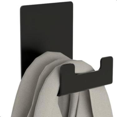 Imagem de Gancho Cabide De Parede Preto Adesivo 3m Autocolante ELG - Unidas