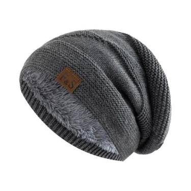 Imagem de Gorro de Inverno Unissex com Forro de Pele - Gorro de Caveira Casual d