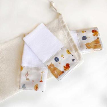 Imagem de Kit 3 Fraldas de Boca com Saquinho Presenteável Ceci Petit Home, Irmão