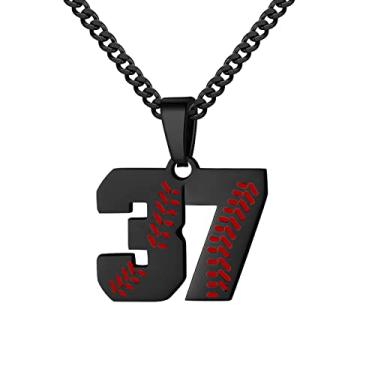 Imagem de Colar de número de beisebol para menino 00-99 Atletas Jersey número colar de aço inoxidável banhado a ouro 55,88 cm pingente de beisebol personalizado presente de beisebol para homens mulheres meninas, Aço inoxidável, não sabe