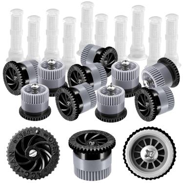 Imagem de HolyMaji Pacote com 12 bocais de arco variável, substituição de cabeças de aspersor pop-up compatíveis com a maioria dos aspersores de 360 graus ajustáveis cabeça de pulverização para irrigação de