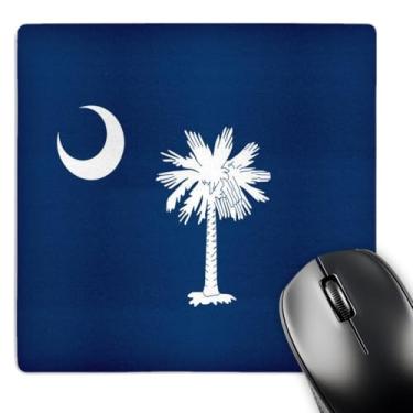 Imagem de 3dRose Mouse pad LLC 20 x 20 x 0,63 cm, Bandeira da Carolina do Sul SC - EUA Americano Estados Unidos da América América EUA Branco Palmetto Tree Azul Índigo (mp_158433_1)