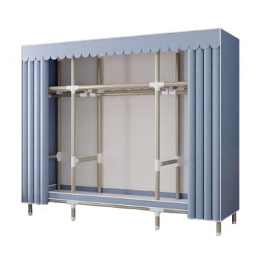 Imagem de Guarda-roupa Armário de guarda-roupa portátil simples armário de armazenamento autônomo rack de roupas armário de pé para casa fácil de montar armário