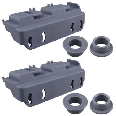 Imagem de Pacote com 2 peças de reposição WD28X27241 para lava-louças e kit de suporte inferior compatível com cestas de lava-louças GE Conjunto de rolos lado L e R, substitui WD12X10439 WD12X10438 WD12X10446