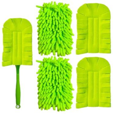Imagem de Pacote com 4 espanadores reutilizáveis compatíveis com Swiffer Hand Duster refil de microfibra 360 refis de espanadores resistentes almofadas laváveis para limpeza de ventilador de teto janela de