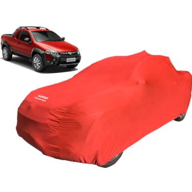 Imagem de Capa Para Fiat Strada Cabine Estendida Tecido Helanca Lycra (Vermelho)
